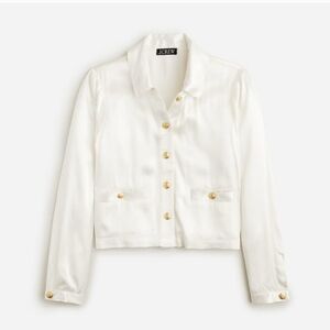 NWT J.Crew Lady Shirt-Jacket in Luster Crepe In Ivory Size XL